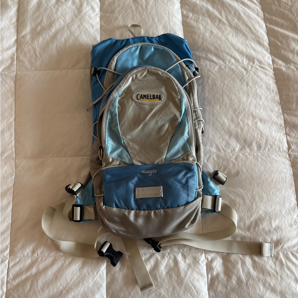SOLD /// CamelBak Blue and Gray Adventure Backpack